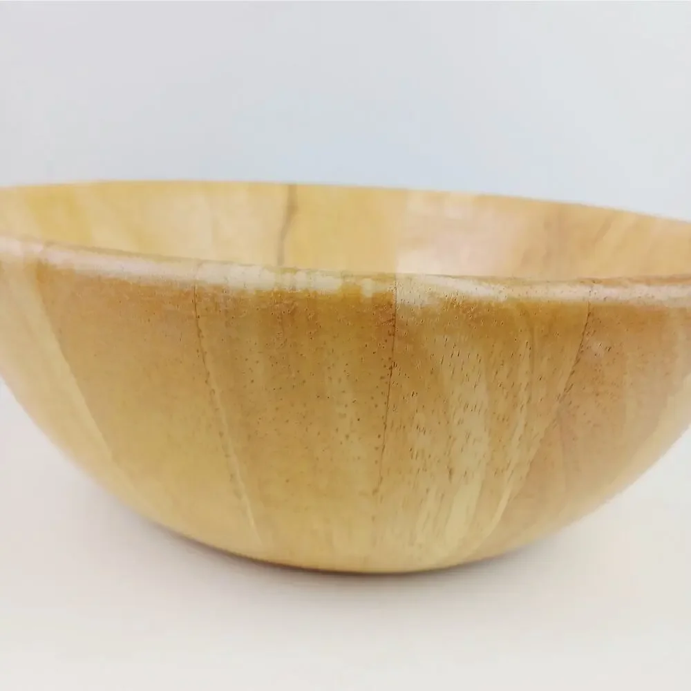 Dansk VTG Blonde Wood Serving / Salad Bowl – Danish Modern MCM Stamped Malaysia
